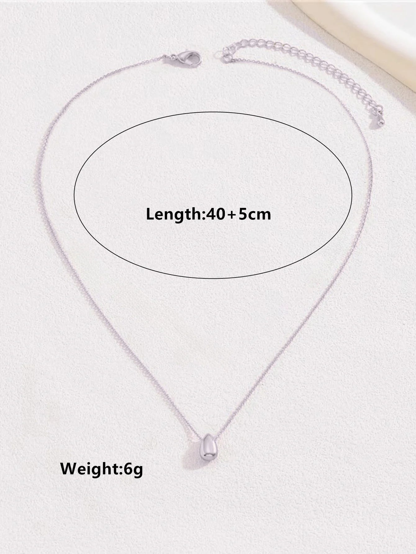 Collier goutte d'eau perlée plaqué or 18 carats en acier inoxydable