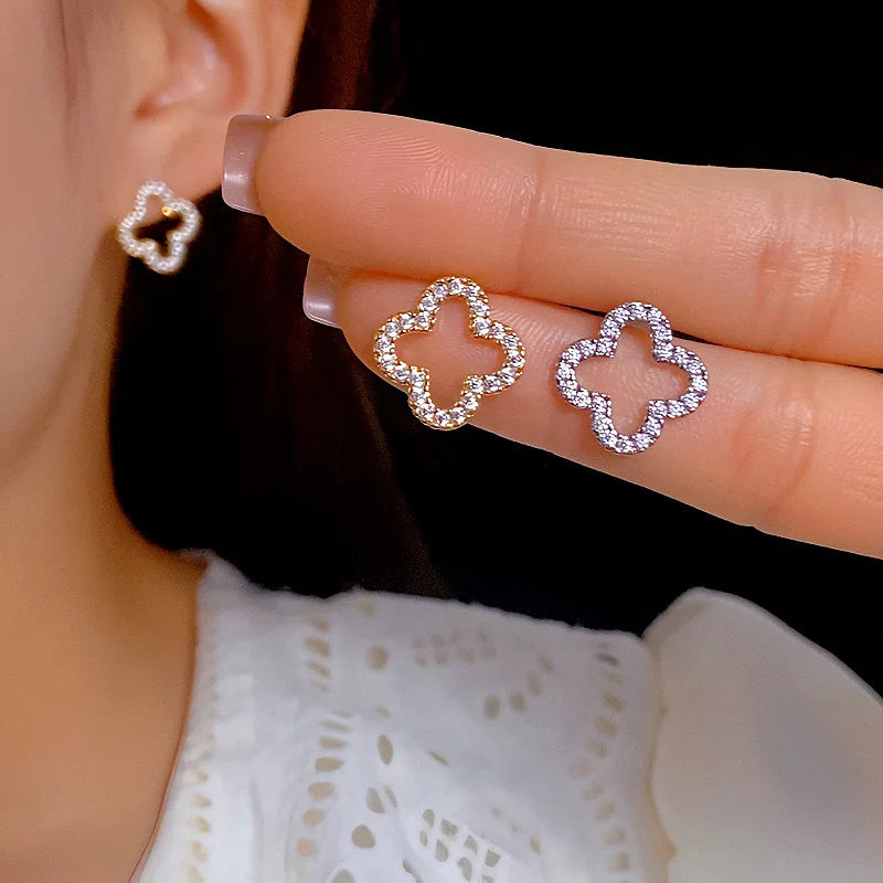 Boucles d'oreilles trèfle à quatre feuilles