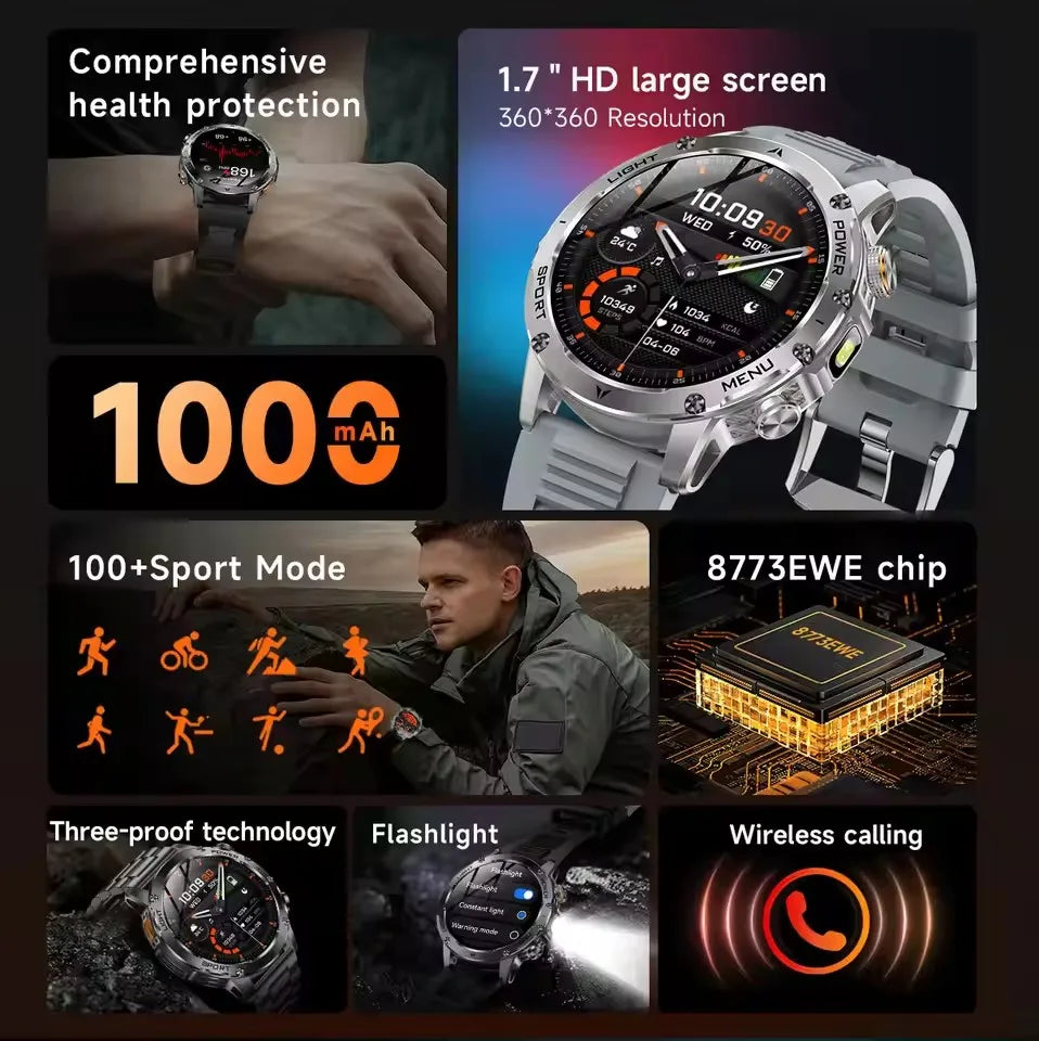IP68 wasserdichte Smartwatch mit GPS und Bluetooth