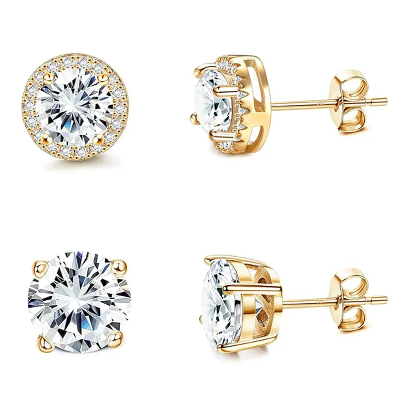 Boucles d'oreilles à tige plaqué or 18 carats