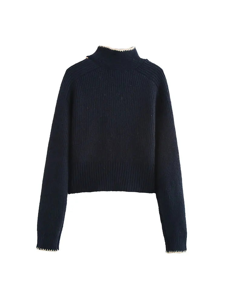 Pull manches longues col écharpe