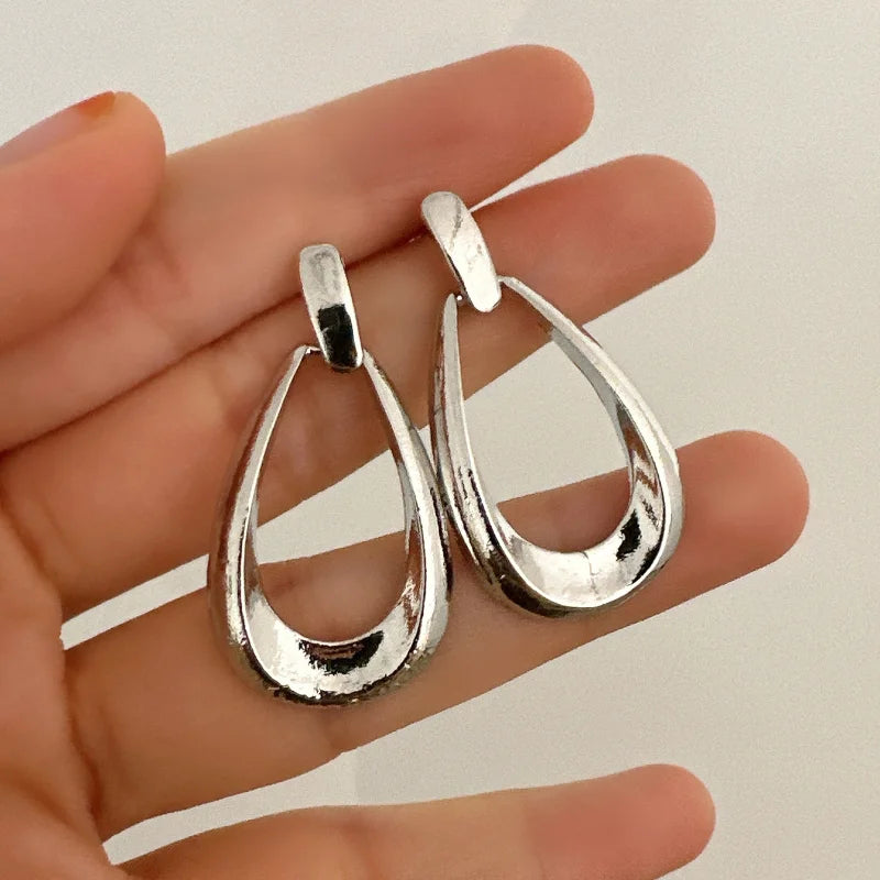 Boucles d'oreilles gouttelettes en acier inoxydable