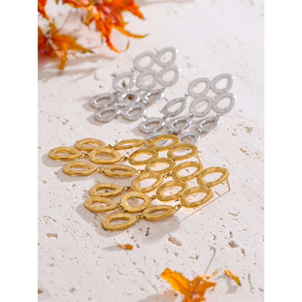 Boucles d'oreilles pendantes en acier inoxydable