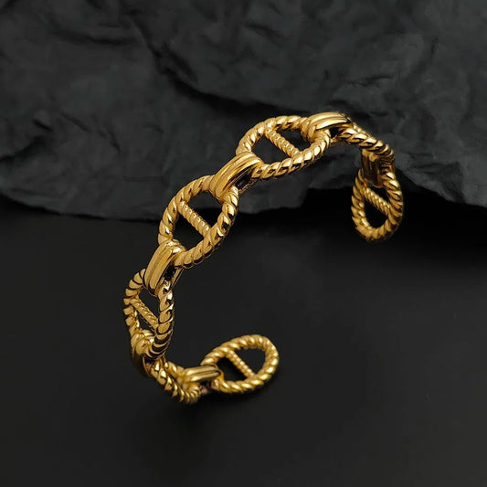 Bracelet créatif en acier inoxydable plaqué or bracelet de couple