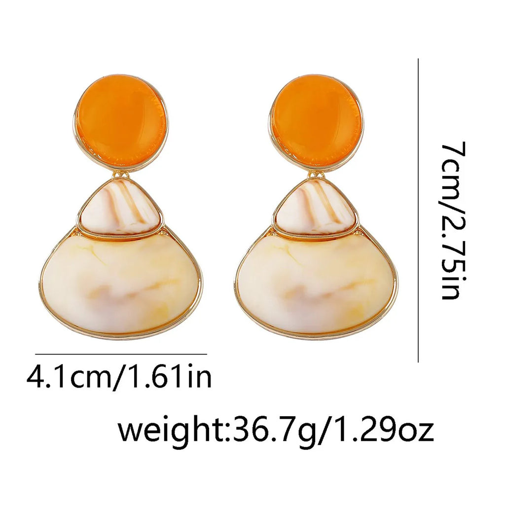 Boucles d'oreilles géométriques Vintage élégantes en résine