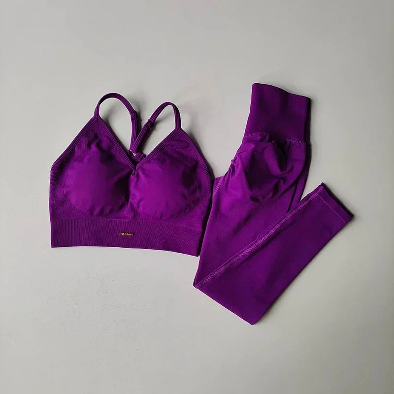 Ensemble d'exercice pour femmes, taille haute, pêche, levage des hanches, antichoc, vêtements de Yoga, Fitness, pour la course et le coiffage