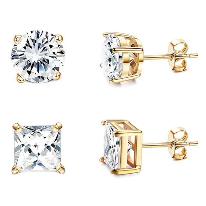 Boucles d'oreilles à tige plaqué or 18 carats