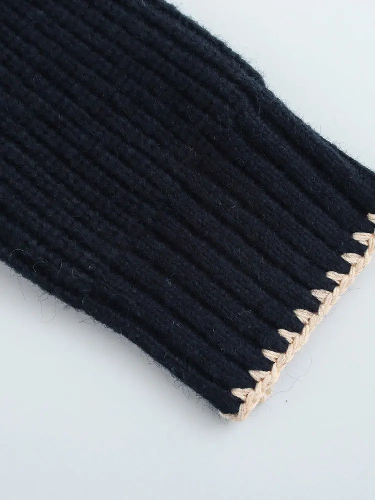 Pull manches longues col écharpe