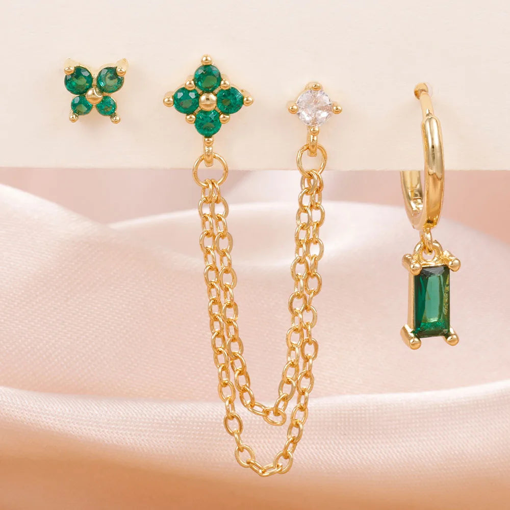 Ensemble de boucles d'oreilles en acier inoxydable