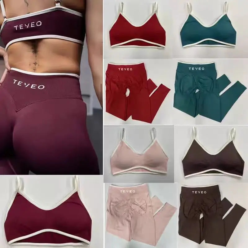 TEVEO – Short de Yoga pour femmes, pantalon de sport élastique, Fitness, cyclisme, sculpté, froissé, Leggings courts de Yoga