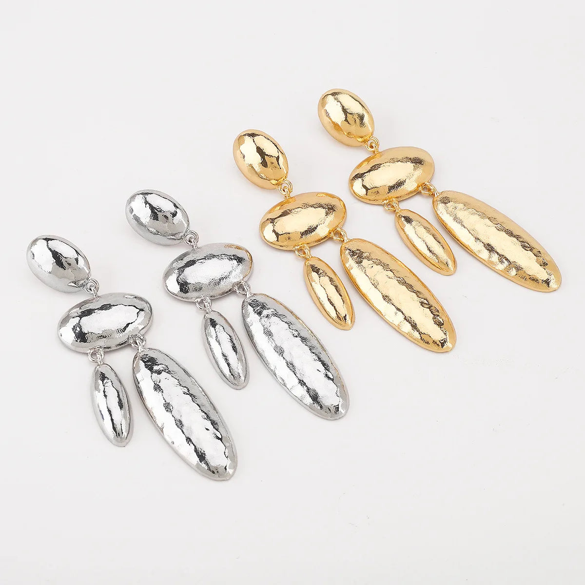 Boucles d'oreilles goutte d'eau en métal épais