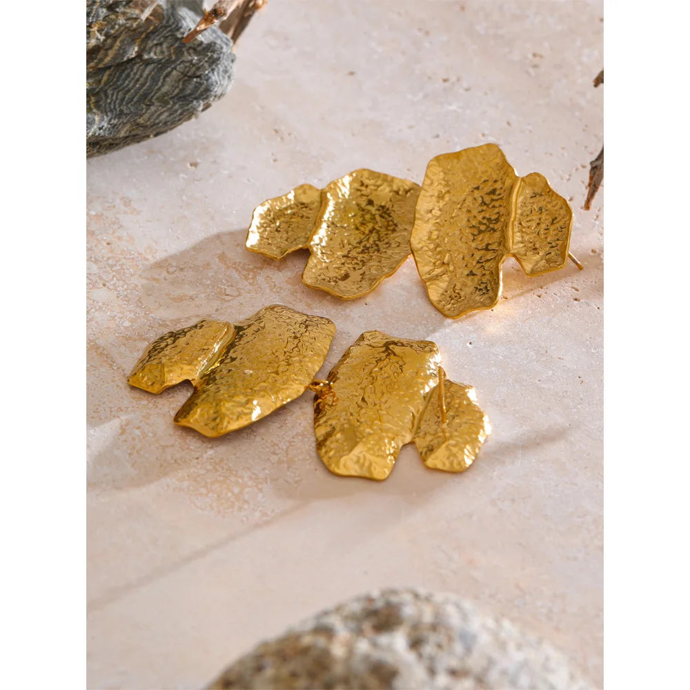 Grandes boucles d'oreilles plaqué or 18 carats