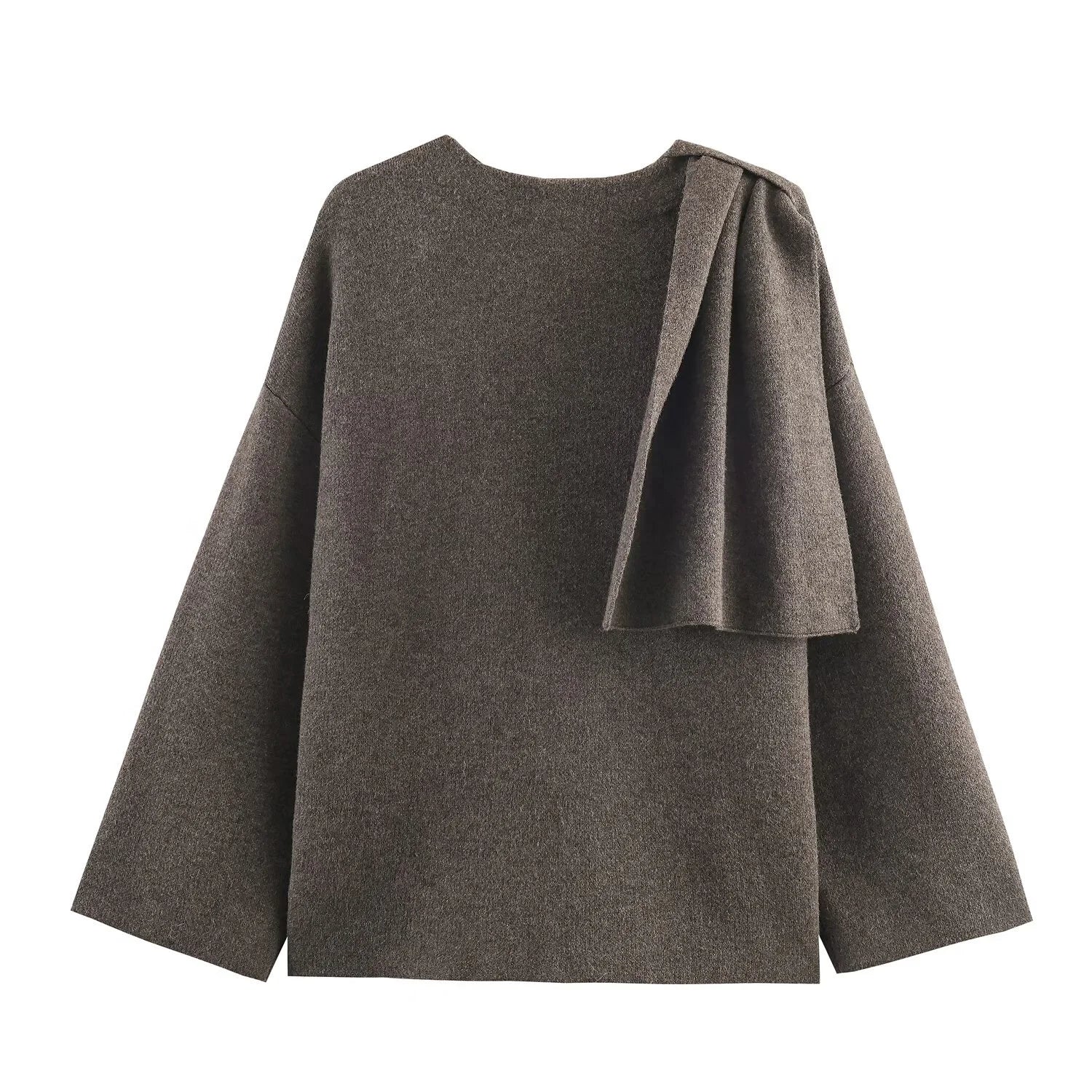 Pull avec cape en maille écharpe