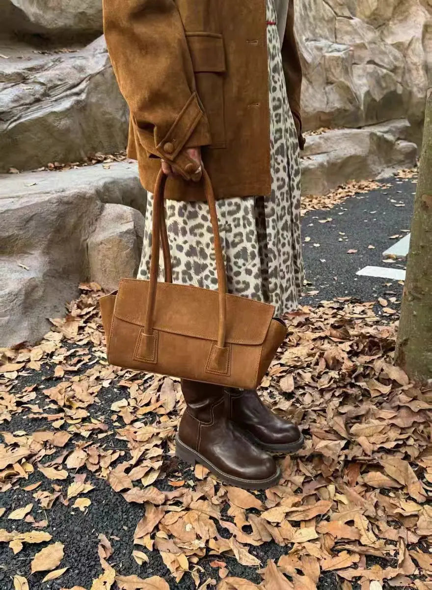 Sac trapèze fourre-tout daim