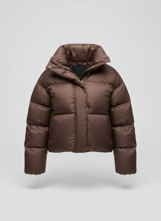 Boudoune marron à capuche