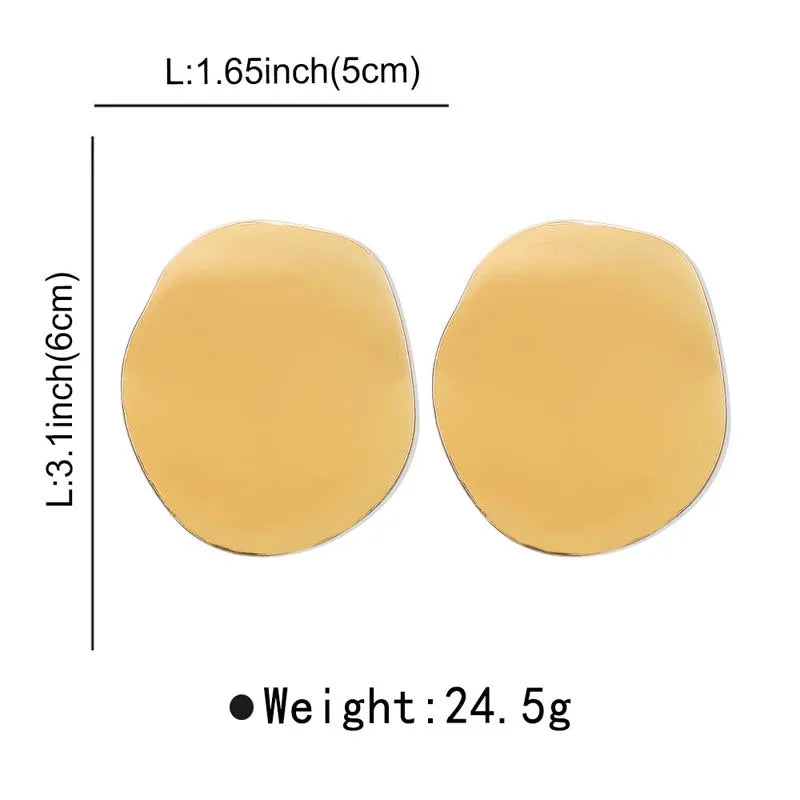 Boucles d'oreilles géométriques en métal lisse