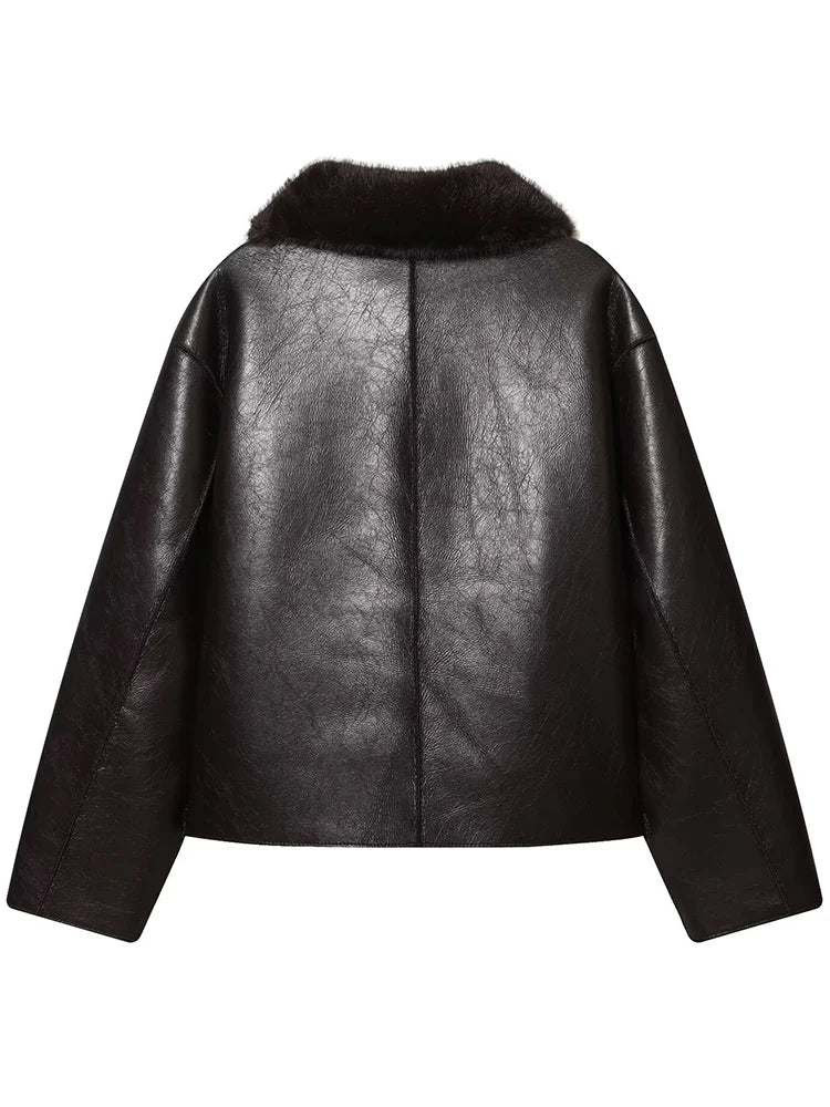 Veste en faux cuir Double face