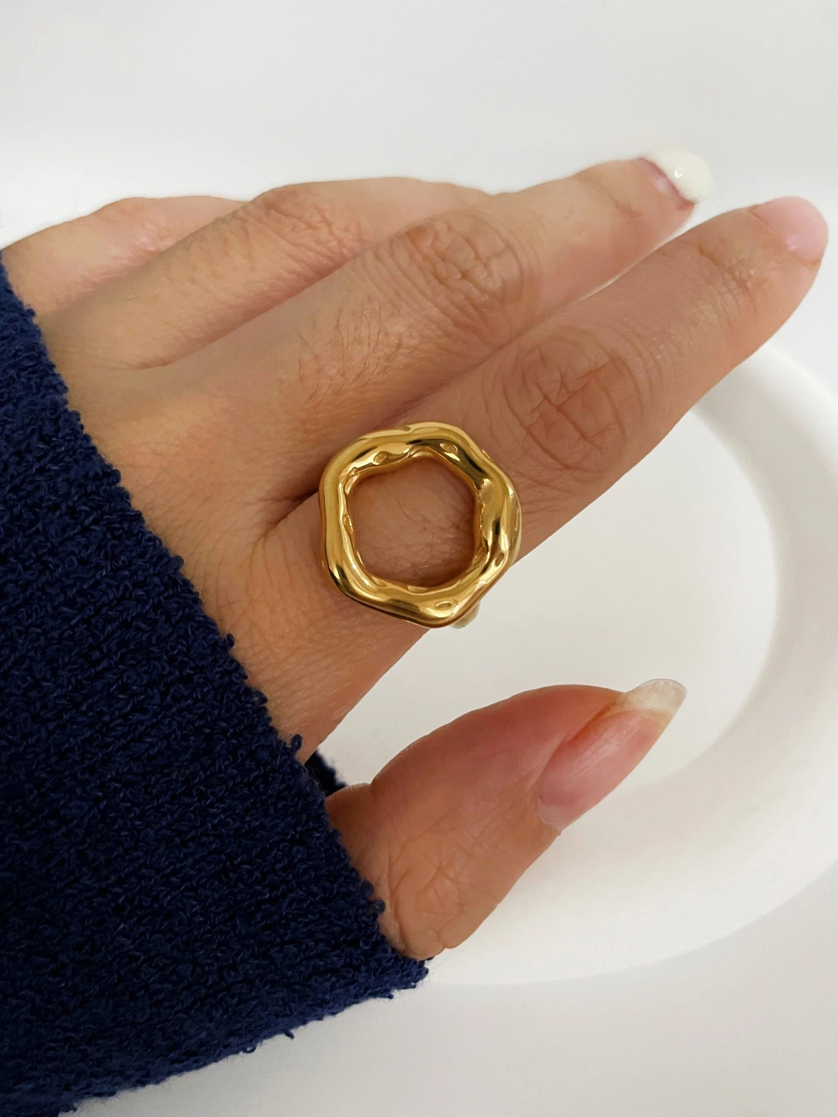 Bague cercle irrégulier en acier inoxydable