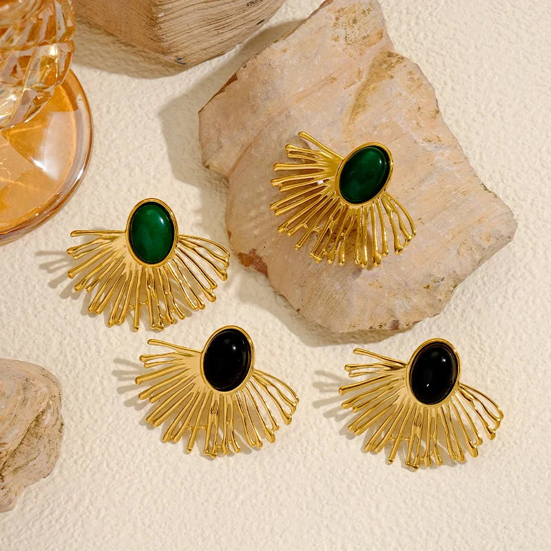 Boucles 14 carats plaqué or acier inoxydable