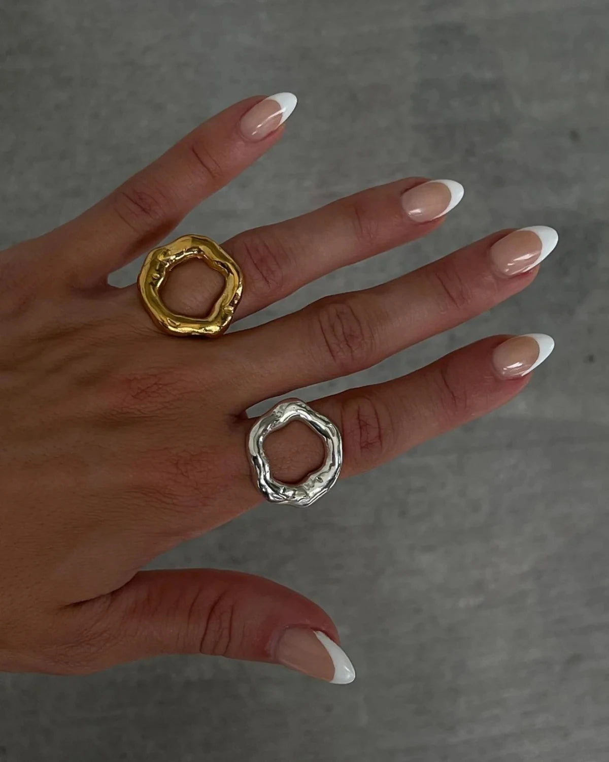 Bague cercle irrégulier en acier inoxydable