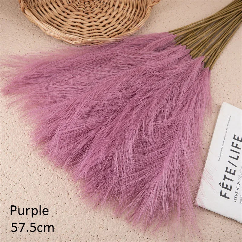 10 fleurs artificielles de la pampa, fausses plantes