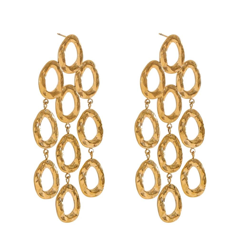 Boucles d'oreilles pendantes en acier inoxydable