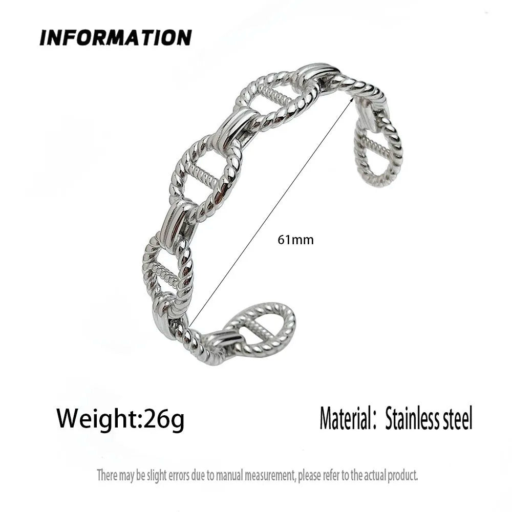 Bracelet créatif en acier inoxydable plaqué or bracelet de couple