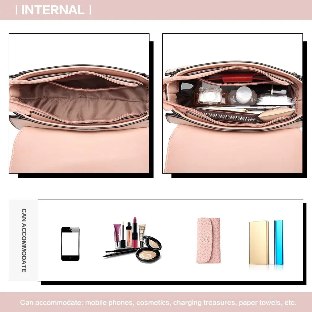 Miss Lulu-Sac à bandoulière en similicuir et daim, sac à bandoulière à rabat vintage, sac à bandoulière