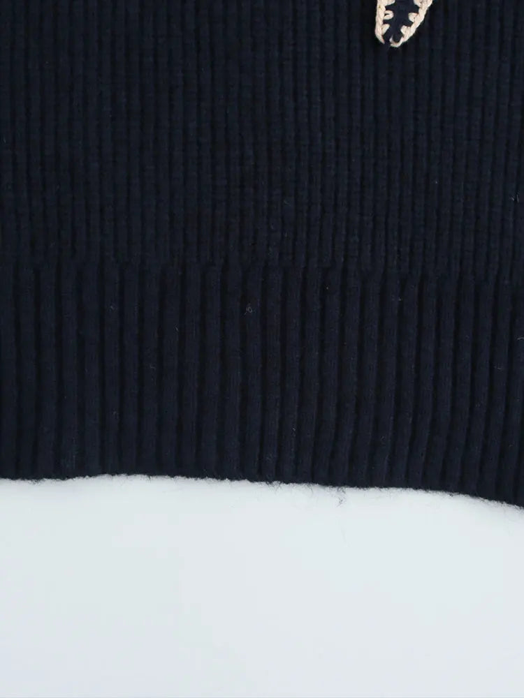 Pull manches longues col écharpe