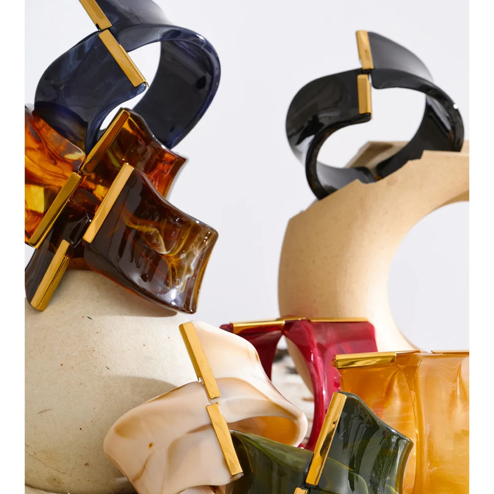 Bracelet acrylique et acier inoxydable