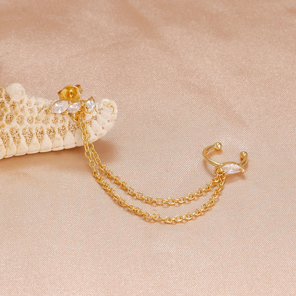 Boucles d'oreilles à pampilles en acier inoxydable