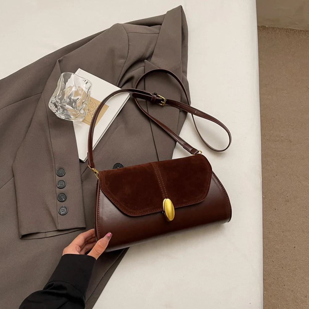 Sac à bandoulière en PU, sac à bandoulière élégant, sangle réglable, petit fourre-tout Vintage, sac de transport tendance, sac Hobo ample