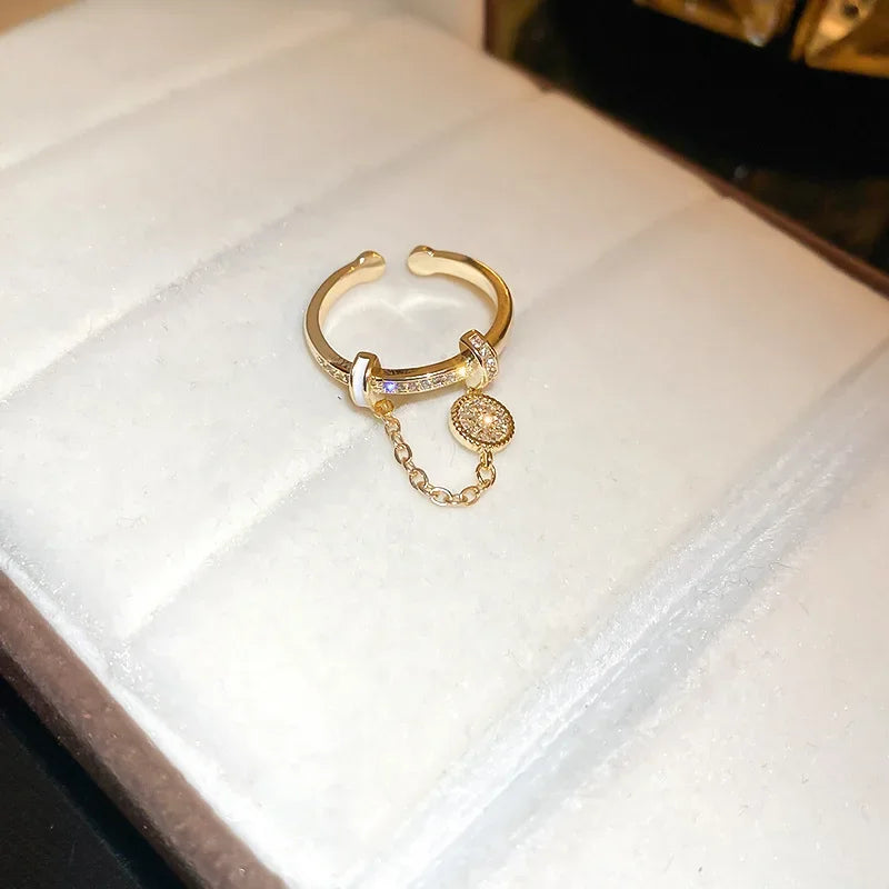 Bagues ouvertes en acier inoxydable avec chaine