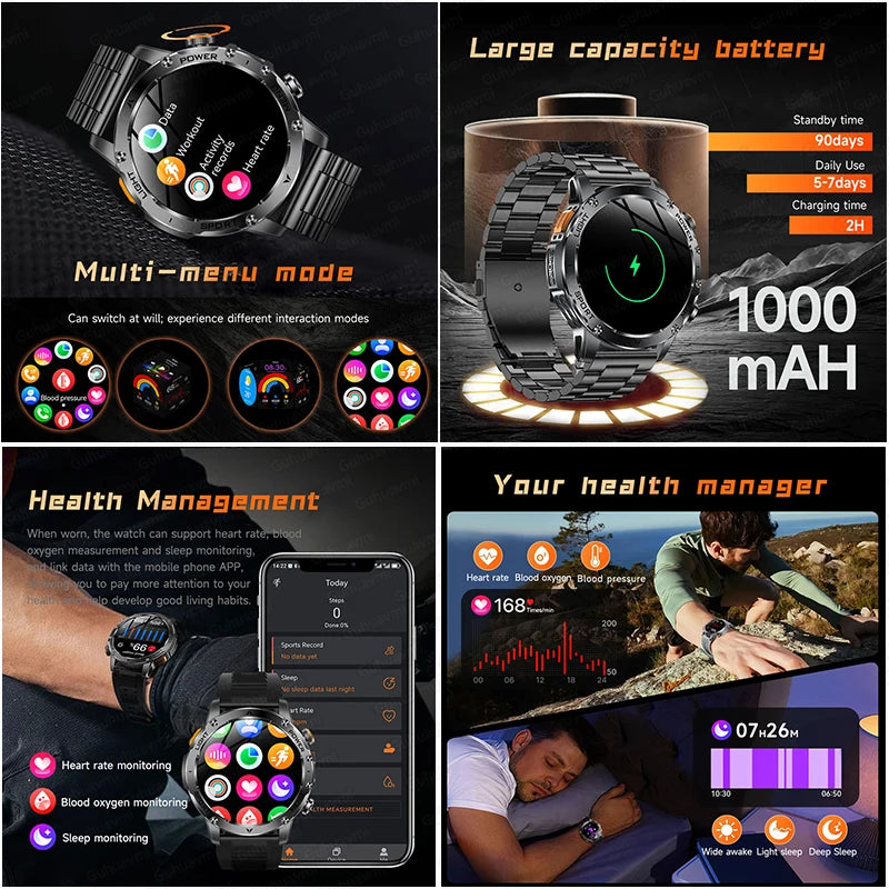 Montre intelligente IP68 étanche GPS Bluetooth