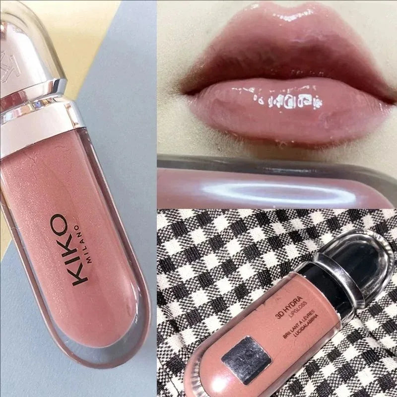 3D liquide vernis à lèvres Transparent miroir à lèvres rouge à lèvres nourrissant brillant lèvres complètes ne se décolore pas lait thé haricots pâte maquillage