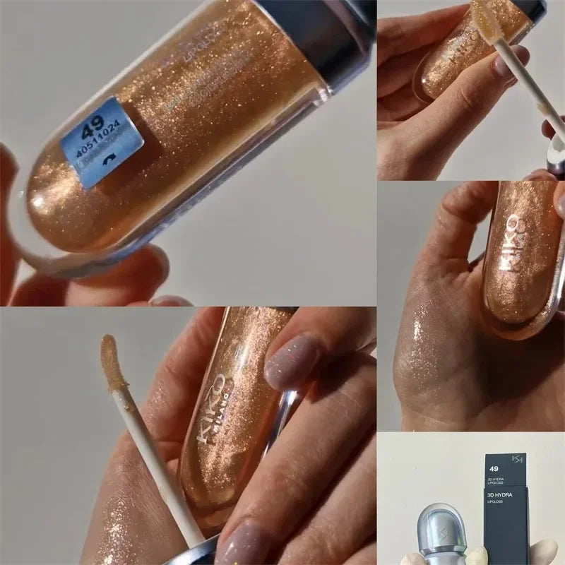 3D liquide vernis à lèvres Transparent miroir à lèvres rouge à lèvres nourrissant brillant lèvres complètes ne se décolore pas lait thé haricots pâte maquillage