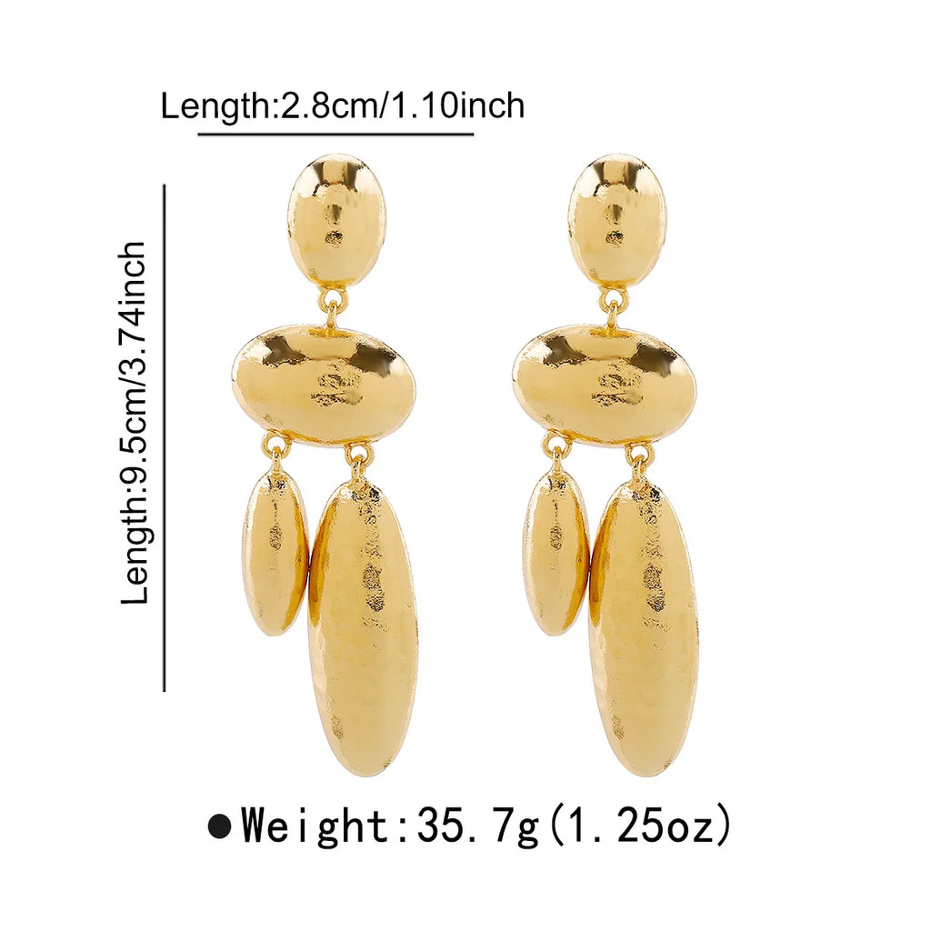 Boucles d'oreilles goutte d'eau en métal épais