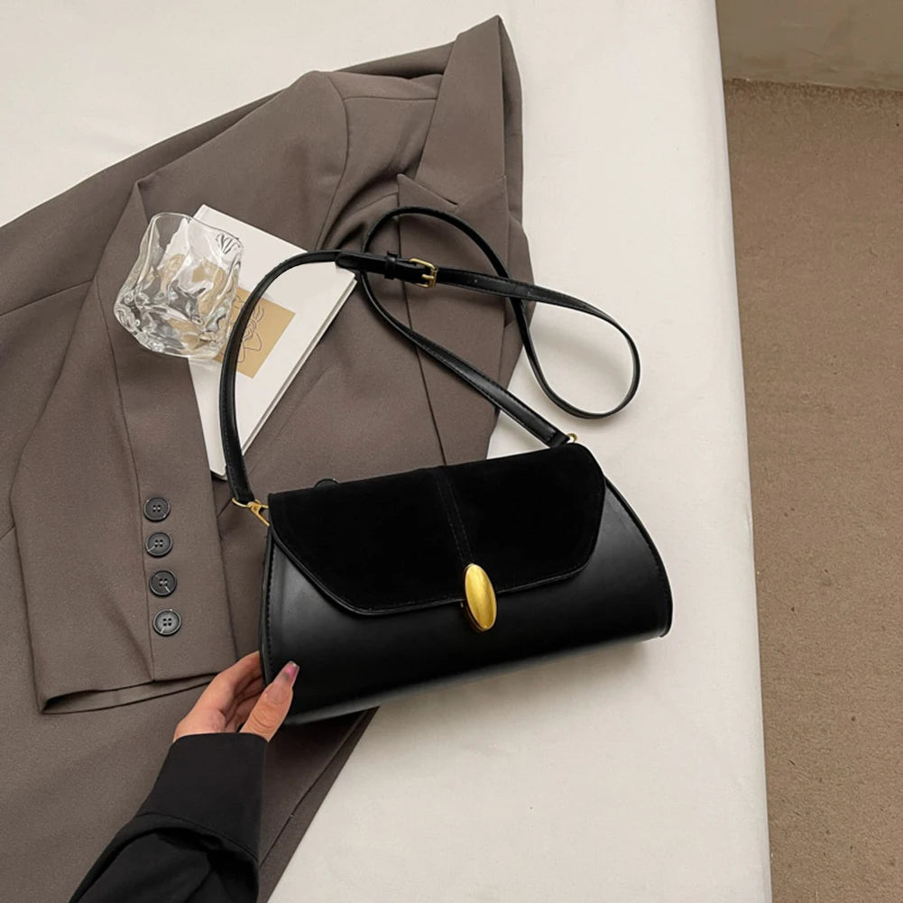 Sac à bandoulière en PU, sac à bandoulière élégant, sangle réglable, petit fourre-tout Vintage, sac de transport tendance, sac Hobo ample