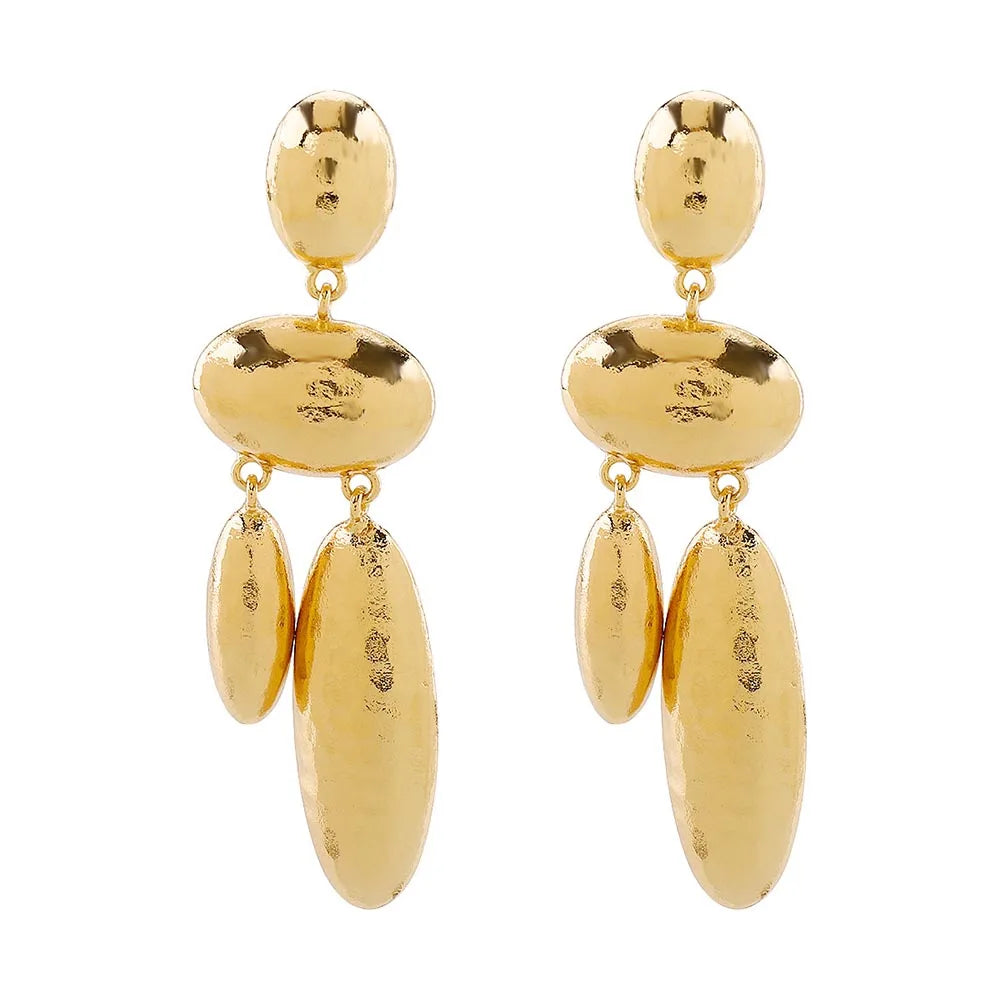 Boucles d'oreilles goutte d'eau en métal épais