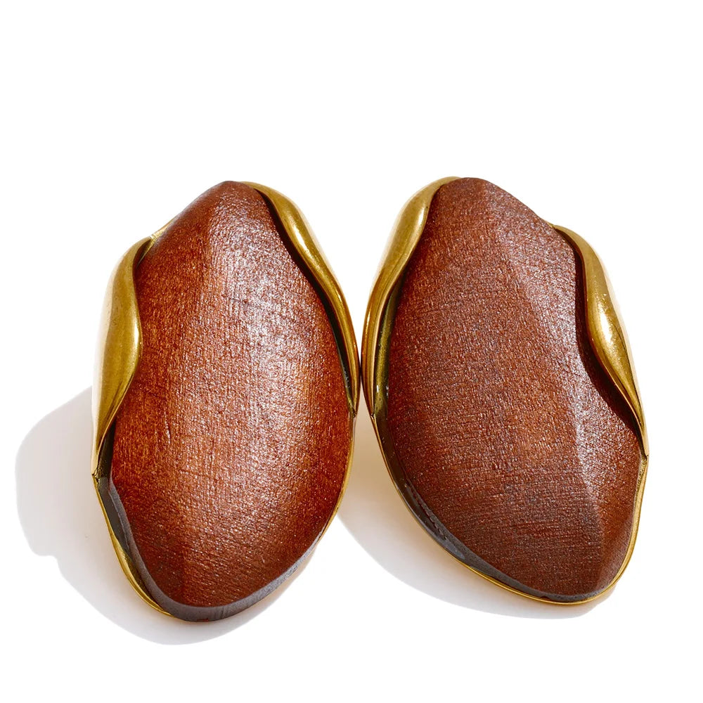 Boucles d'oreilles géométriques en résine en acier inoxydable