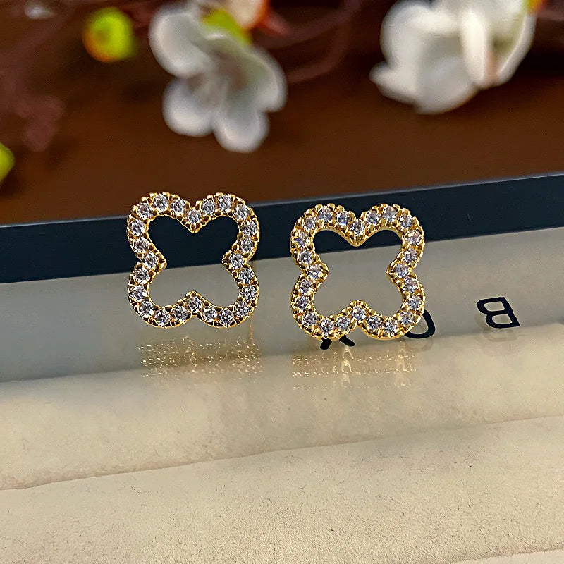 Boucles d'oreilles trèfle à quatre feuilles