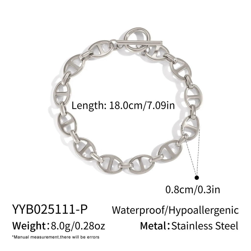 Bracelet à chaîne épaisse plaqué or 18 carats