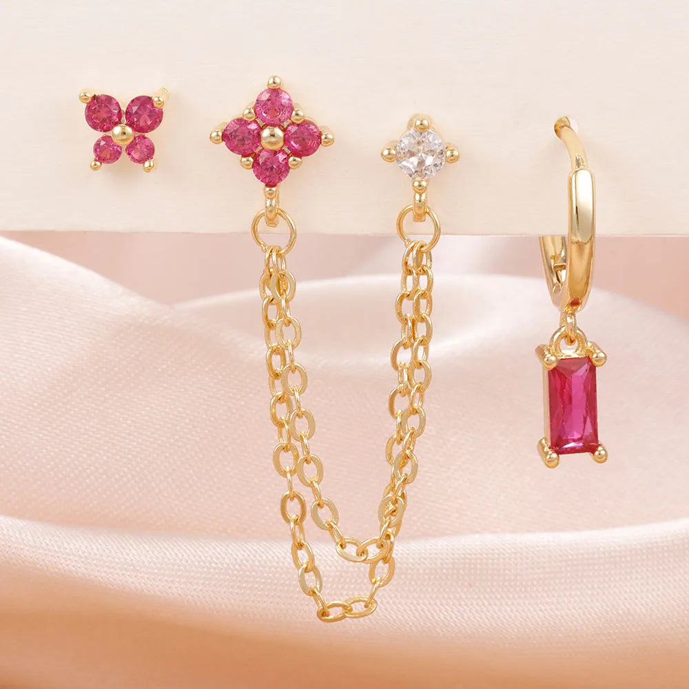 Ensemble de boucles d'oreilles en acier inoxydable