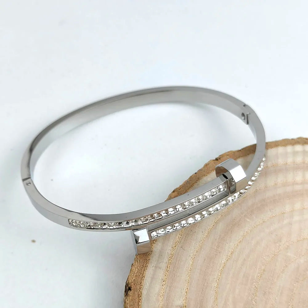 Bracelet en acier inoxydable plaqué or 18 carats