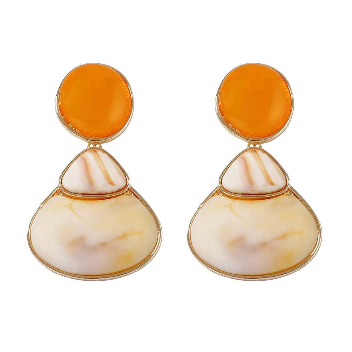 Boucles d'oreilles géométriques Vintage élégantes en résine