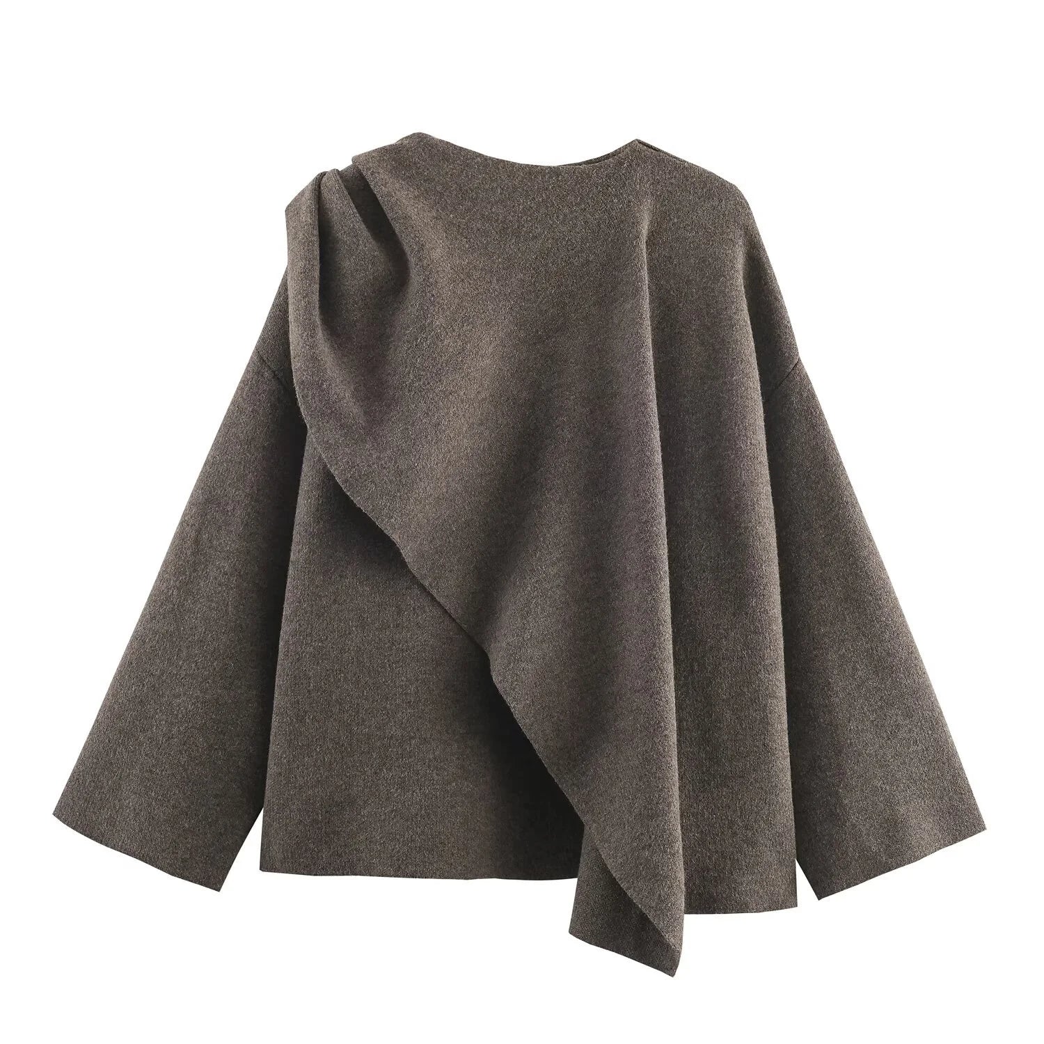 Pull avec cape en maille écharpe
