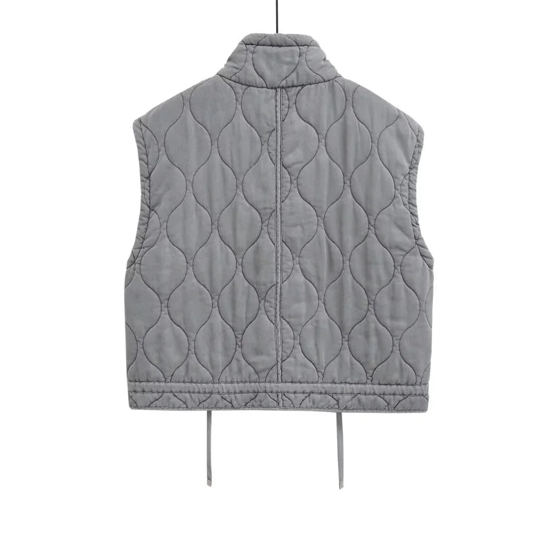 Veste sans manches ample matelassé