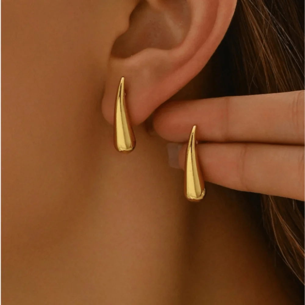 Boucles d'oreilles goutte d'eau en acier inoxydable