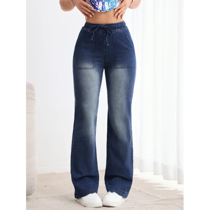 Jean taille élastique, cordon de serrage