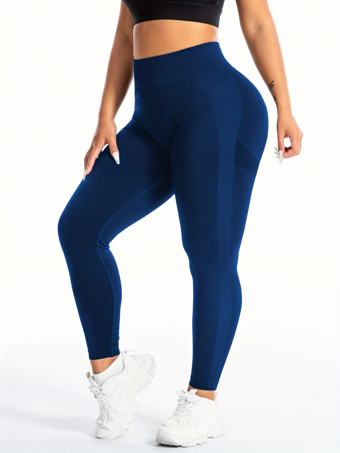 Leggings de Yoga Taille Grande Haute Taille Femme - Sans Couture, Élastiques pour Fitness et Course